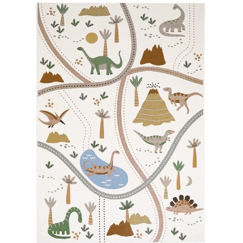 Nattiot Kremno bela otroška igralna preproga 123x180 cm Little Jurasic – Cene
