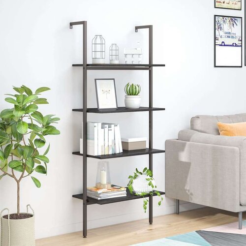  Naslanjajuća polica s 4 razine crna 64x35x152 5 cm Cijene
