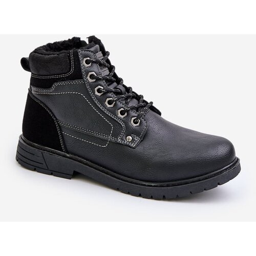 PE1 Insulated men&amp;#039;s boots made of eco leather black Venredia Slike