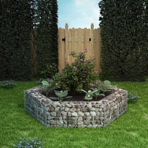 vidaXL Šestkotna visoka greda gabion 200x173x40 cm Cene