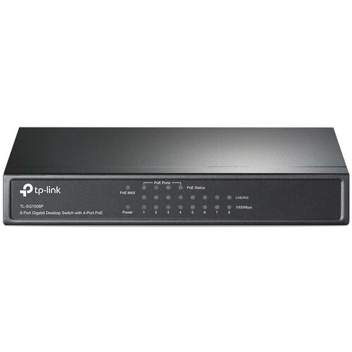Tp-link Switch TL-SG1008P Gigabit/8x RJ45/10/100/1000Mbps/4x PoE/Desktop metalno kuciste Slike