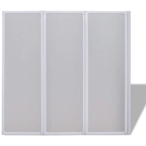 VidaXL Pregrada za kadu s 3 sklopiva panela, 117 x 120 cm Slike