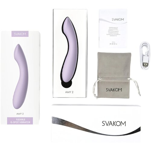Svakom Amy 2 G-Spot &amp;amp; Clitoral Vibrator Light Purple Slike