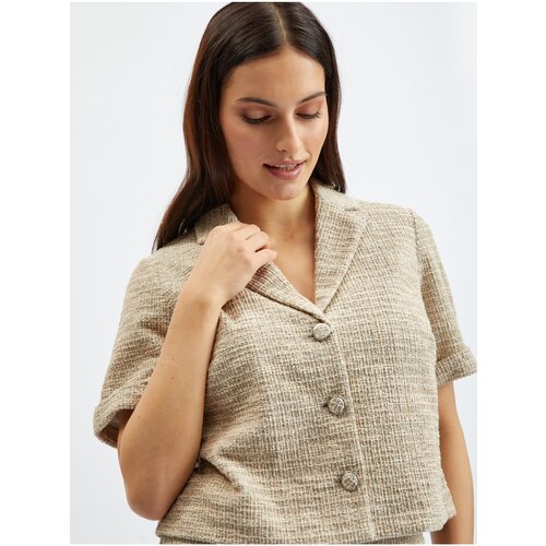 Orsay Light Brown Ladies Short-Sleeved Blouse - Ladies Cene