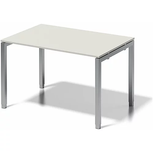 BISLEY Pisalna miza CITO, U-ogrodje, VxŠxG 650 - 850 x 1200 x 800 mm, srebrno ogrodje, sivo bela plošča