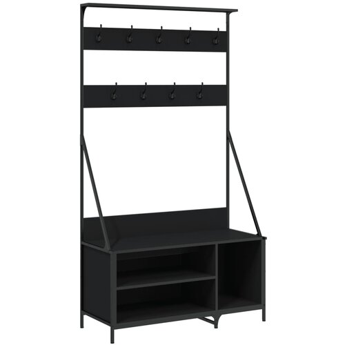 Maison Chic Regal za oblačila s prostorom za čevlje - Polica za čevlje črno 100x41x184 cm, (21776495) Slike