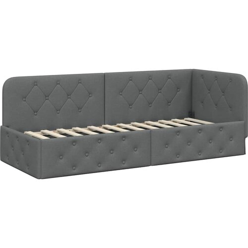  Kutni okvir kreveta Tamno siva 80 x 200 cm tkanina Slike