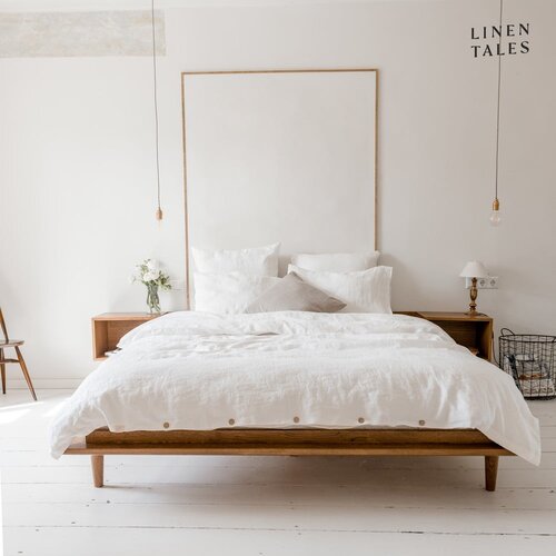 Linen Tales Bela posteljnina za zakonsko posteljo iz me&amp;scaron;anice lana 200x200 cm &amp;ndash; Slike