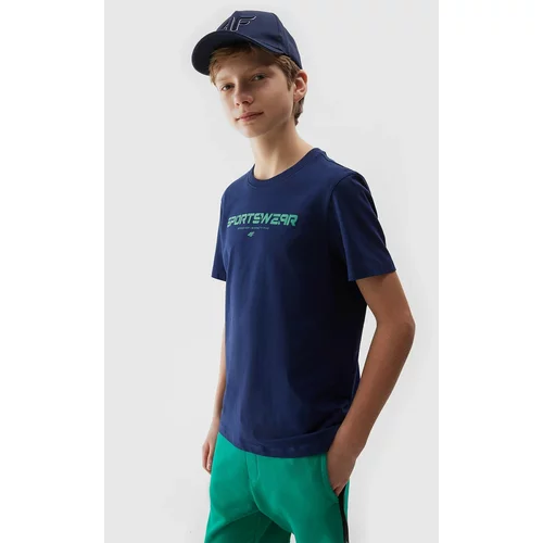 4f Boys' T-shirt with print - navy blue