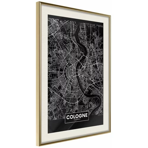  Poster - City Map: Cologne (Dark) 40x60