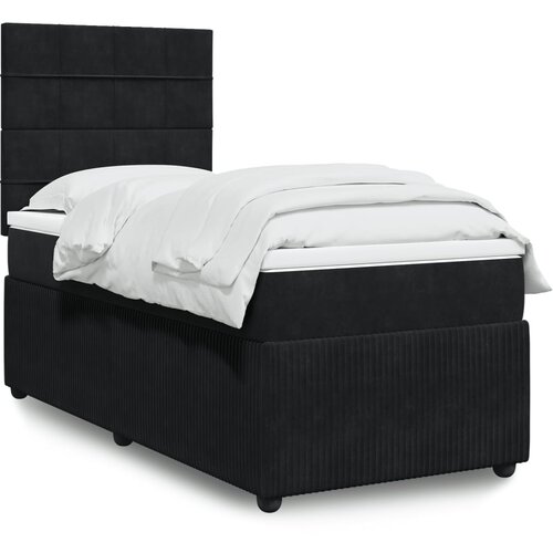 vidaXL Box spring postelja z vzmetnico črna 100x200 cm žamet Cene