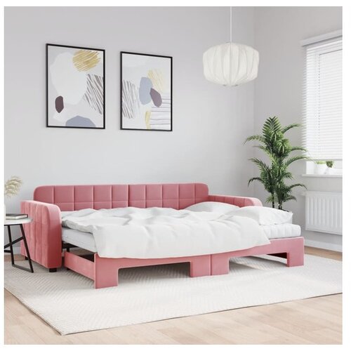VidaXL Dnevni krevet na razvlačenje ružičasti 80 x 200 cm bar&amp;scaron;unasti Slike