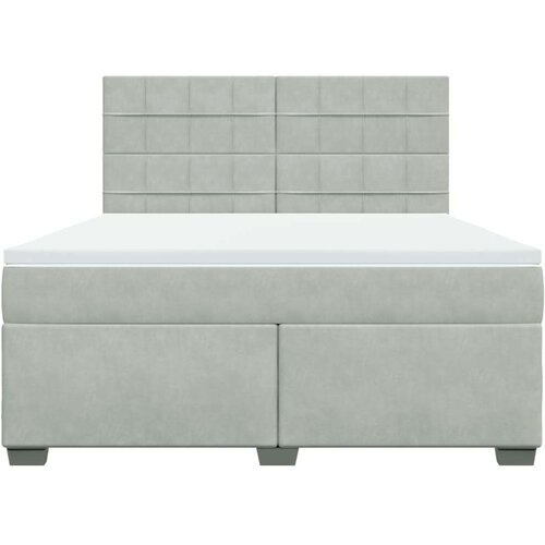 vidaXL Box spring postelja z vzmetnico svetlo siva 180x200 cm žamet Cene