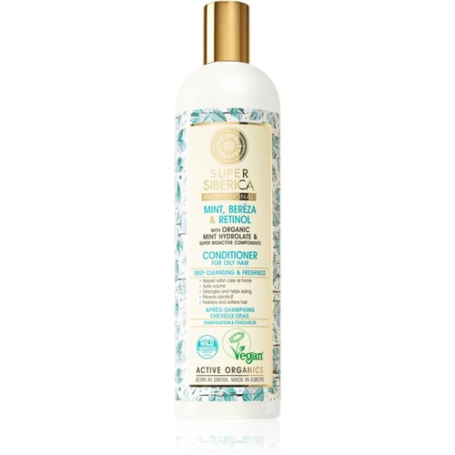 Natura Siberica Mint, Bereza &amp;amp; Retinol osvežujoči balzam za mastne lase 400 ml Slike
