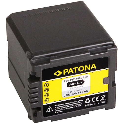 Patona baterija VW-VBG260 za panasonic HDC-SD1 / HDC-HS100 / HDC-SD100 / HDC-SD707, 2200 mah kompatibilna