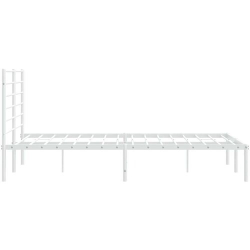 VidaXL Metalni okvir za krevet s uzglavljem bijeli 120 x 190 cm Slike
