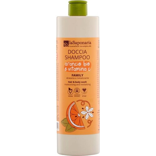 La Saponaria Obiteljski 2u1 &amp;scaron;ampon i gel za tu&amp;scaron;iranje s organskom narančom i vitaminom C - 500 ml Slike