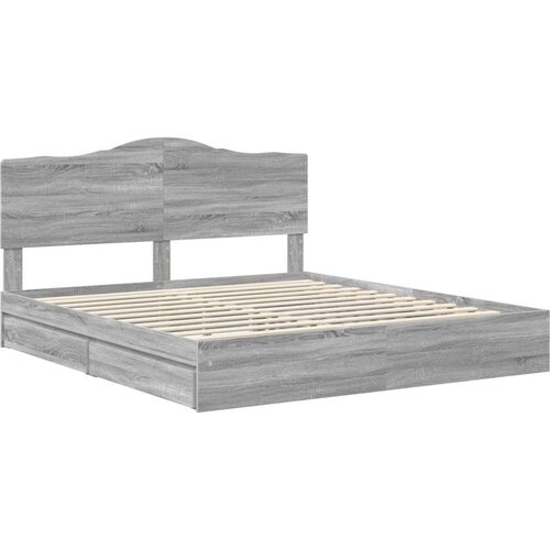 vidaXL Krevetna konstrukcija s ladicama Siva Sonoma 180 x 200 cm Cijene