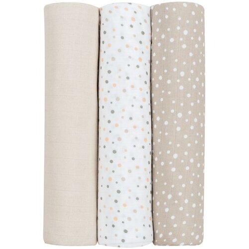 Kikka Boo Pelene od muslina set 3 pcs 100x100 Dots Beige Cene