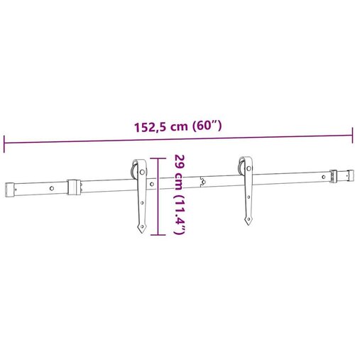 VidaXL Pribor za klizna vrata 152,5 cm čelični crni Slike
