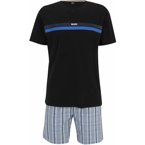 BOSS Black Kratka pidžama plava / opal / svijetloplava / crna