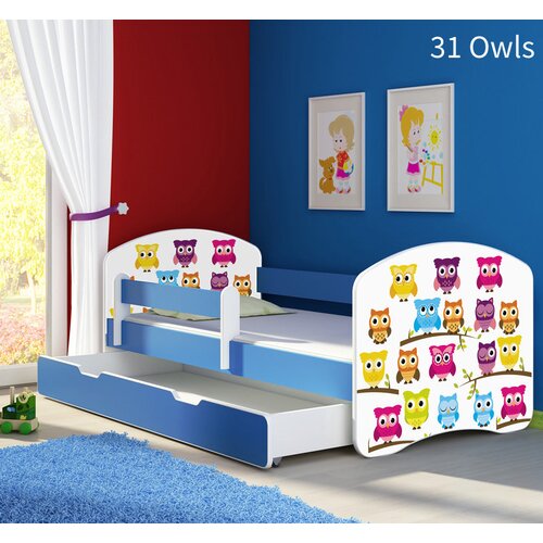  Dječji krevet ACMA s motivom, bočna plava + ladica 140x70 cm 31 Owls Cijene