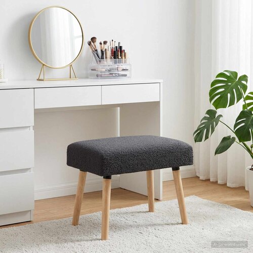  Klupa Jednobojno Tamnosiva 60 x 40 x 45 cm Boucl&amp;eacute; Slike
