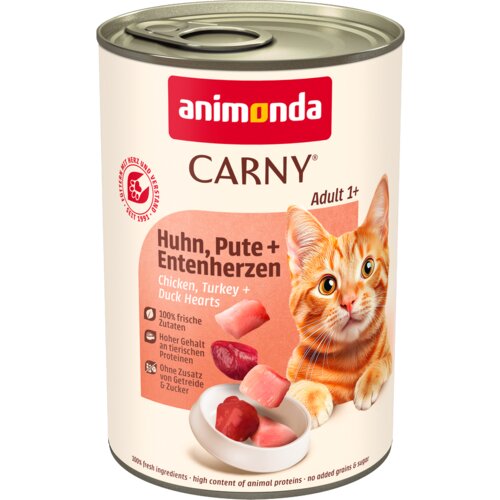  Ekonomično pakiranje animonda Carny adult 24 x 400 g - Piletina, puretina i pačja srca Cijene