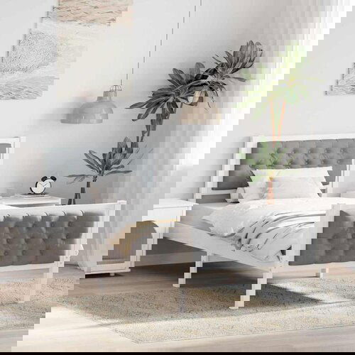 vidaXL Krevetna konstrukcija s uzglavljem Svijetlo siva 90 x 200 cm Cene