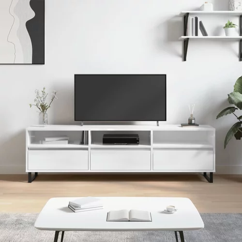 TV ormarić sjajni bijeli 150x30x44,5 cm od konstruiranog drva