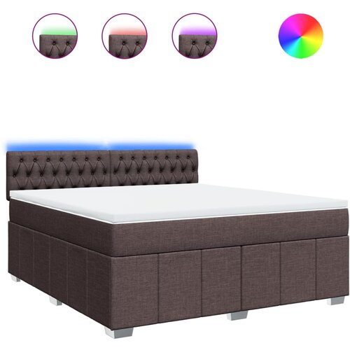 VidaXL Box spring postelja z vzmetnico temno rjava 180x200 cm blago, (21310845) Slike