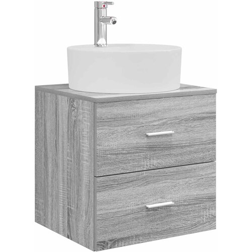 vidaXL Umivalnik s pritrditev na steno Siva Sonoma 49,5 x 44,5 x 65 cm, (5000245729) Cene