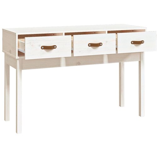  Konzolni stol bijeli 114 x 40 x 75 cm od masivne borovine Slike