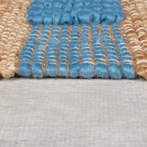 Flair Rugs modra/v naravni barvi ročno tkana preproga iz me&amp;scaron;anice jute 160x230 cm medina jute &amp;ndash; Slike