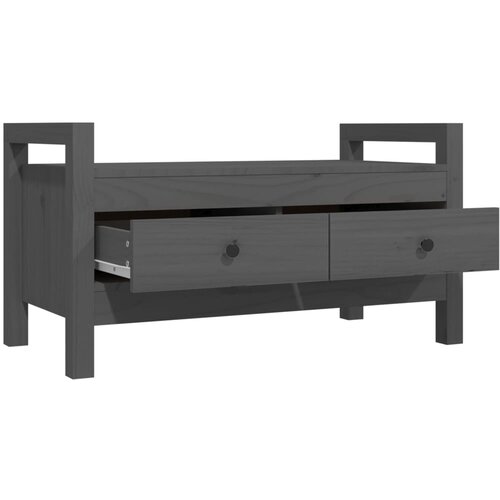  Klupa za hodnik siva 80x40x43 cm od masivne borovine Slike
