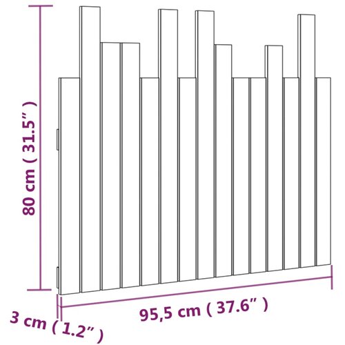  Uzglavlje za krevet boja meda 95,5x3x80 cm masivna borovina Slike
