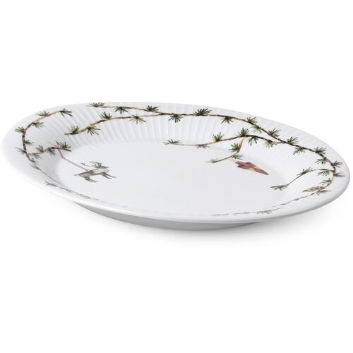 Kähler Design Bijeli porculanski tanjur za posluživanje s božićnim motivom 27x34 cm Hammershøi – Cene