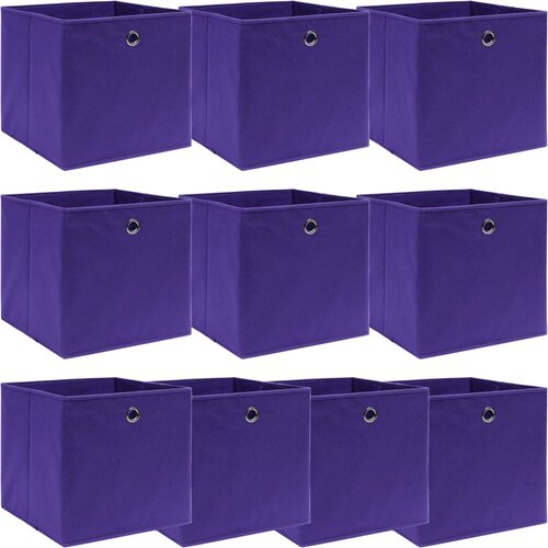 vidaXL Kutije za pohranu 10 kom ljubičaste 32 x 32 x 32 cm od tkanine Cijene