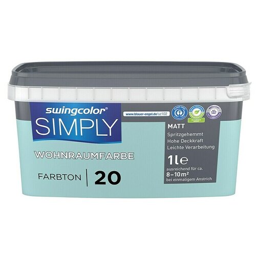 SWINGCOLOR Boja za zid Simply (Plava - br. 20, Mat, 1 l) Slike