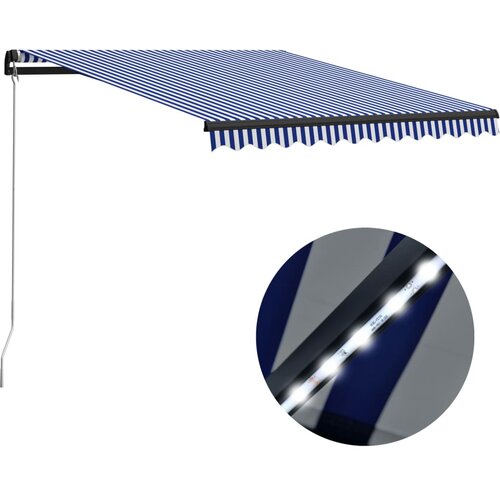  Ročno zložljiva tenda z LED 300x250 cm modra in bela Slike