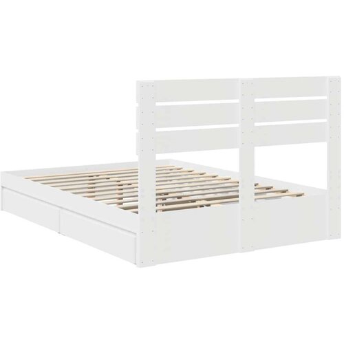  Krevet s od storage Bijelo 160 x 200 cm Konstruirano drvo Slike
