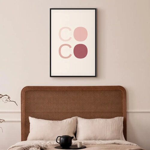  Slika - Pink Coco (1 Part) Vertical 80x120 U crnom drvenom okviru Cene