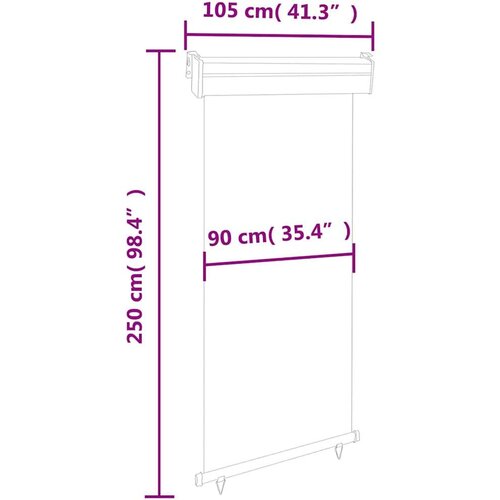 Balkonska bočna tenda 100 x 250 cm smeđa Slike