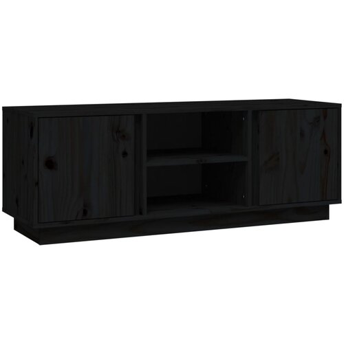 Maison Chic TV omarica - TV enota - Televizijska omarica črna 110x35x40,5 cm trdna borovina, (21700920) Slike