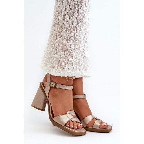 Maciejka Leather Sandals with Heel Slike