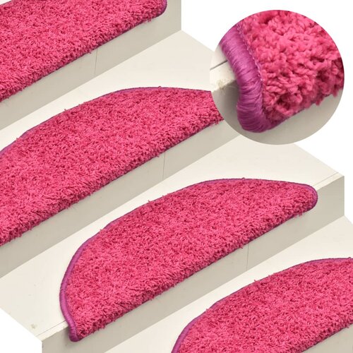 VidaXL Preproge za stopnice 15 kosov roza 65x21x4 cm Slike