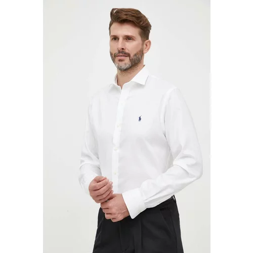 Polo Ralph Lauren Bombažna srajca moška, bela barva