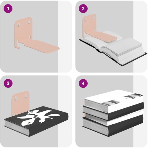  Lebdeća polica s policom 8 pcs Ružičasta 6 x 10,8 x 6,6 cm Slike