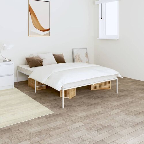 Metalni Kovinski posteljni okvir bel 135x190 cm Slike