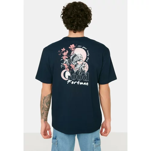 Trendyol T-Shirt - Navy blue - Relaxed fit